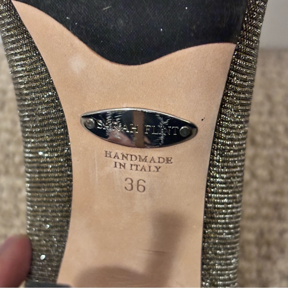 Sarah Flint Elegant Gold Glitter High Heels - size 36​​ - Picture 5 of 8